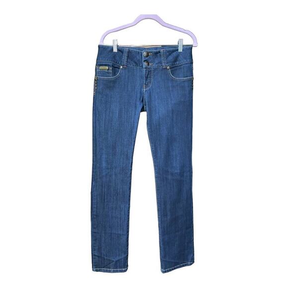 Studio F Jeans Premium Denim Womens Sz 12 Tall Studded Design Made in Columbia - Picture 1 of 10